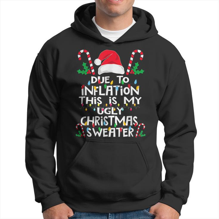 Due To Inflation Ugly Christmas Sweaters Men Hoodie Graphic Print Hooded Sweatshirt