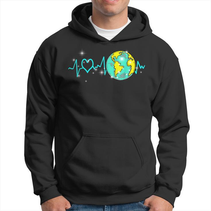 Earth Day Heartbeat Recycling Climate Change Activism Hoodie