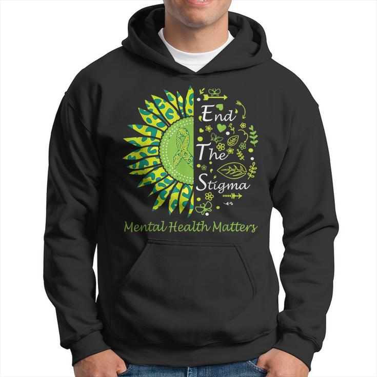End The Stigma Mental Health Matters Ribbon Awareness Gifts  Hoodie
