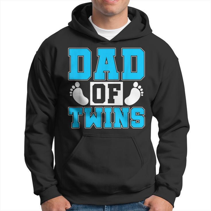 Family Twins Daddy Cute Footprint Dad Of Twins Twin Parents Hoodie