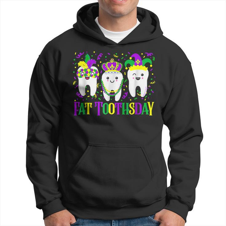 Fat Toothsday Mardi Gras Mask Beads Carnival Funny Dentist  Hoodie