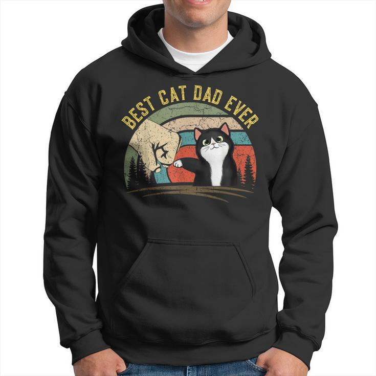 Fathers Day Cat Daddy Gifts 2023 Vintage Best Cat Dad Ever Hoodie