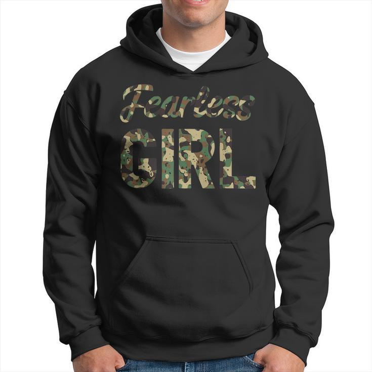 Fearless Girl I Camo Cute Camouflage Lover  Hoodie