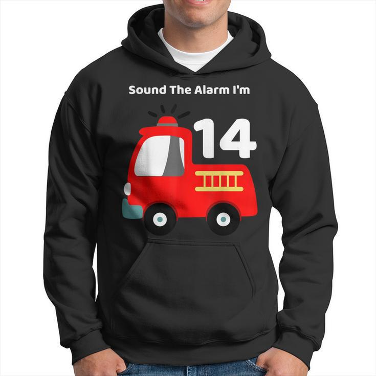 Fire Fighter Truck 14 Year Old Birthday | 14Th Bday  Hoodie