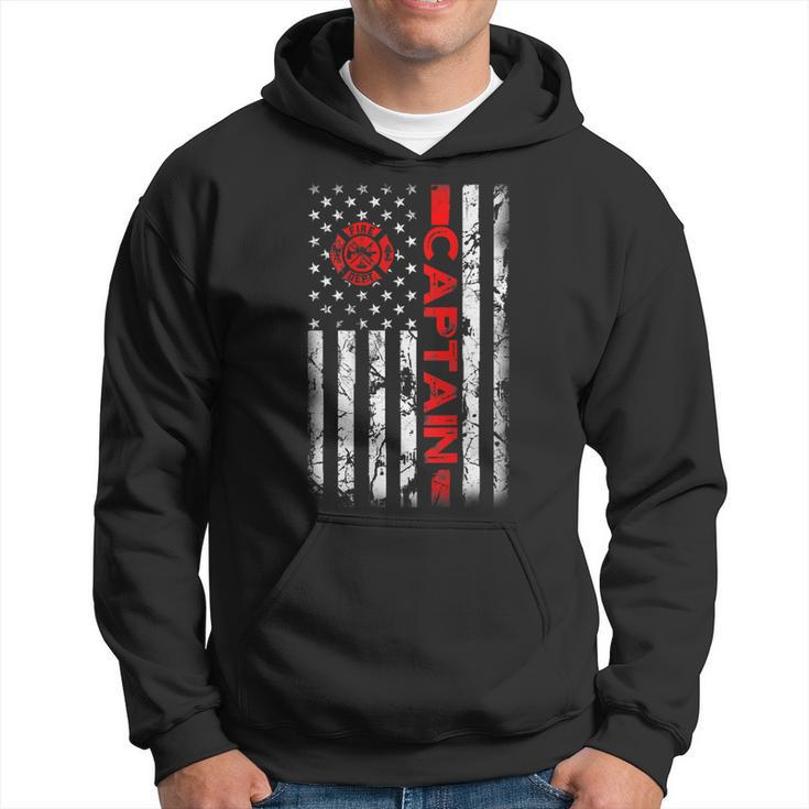 Firefighter Usa Flag Gifts Patriotic Fire Captain Chief  Hoodie