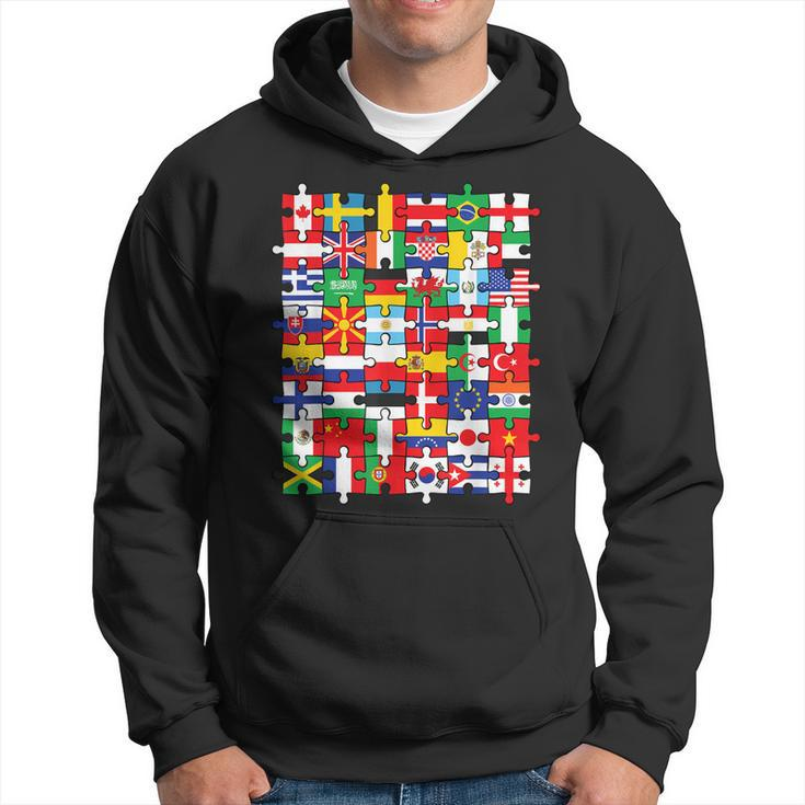 Flags Of Countries Of The World International Flag Puzzle  Hoodie
