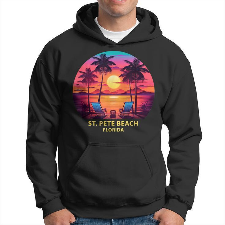 Florida St Pete Beach  Colorful Palm Trees Beach  Hoodie