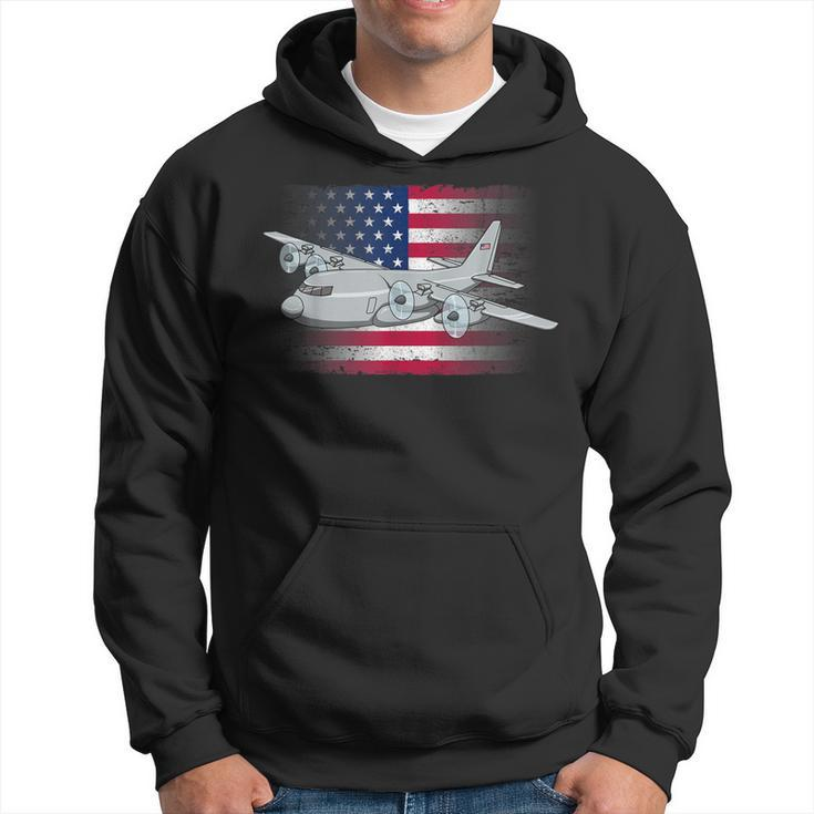 Flying C130 American Flag Military Airplane C130 Hercules Hoodie