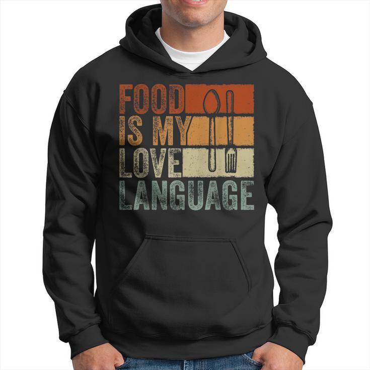 Food Is My Love Language Culinary Gourmet Executive Chef Men s Back Print T shirt Mazezy