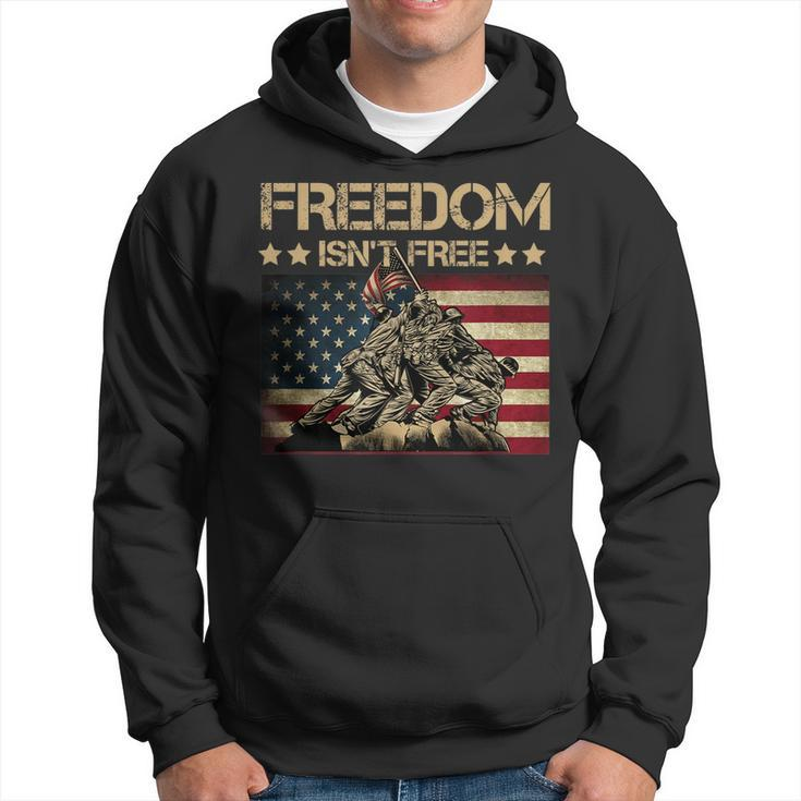 Freedom Isnt Free Flag Raising On Iwo Jima Military Hoodie