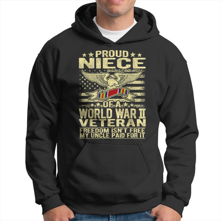 Freedom Isnt Free Proud Niece Of A World War 2 Veteran Gift  Men Hoodie Graphic Print Hooded Sweatshirt