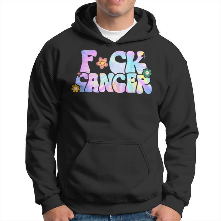 Fuck Cancer Groovy Tie Dye All Cancer Awareness  Hoodie