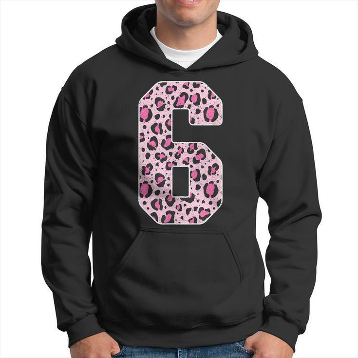 Funny 6 Years Old Gift Retro 6Th Birthday Leopard Print Hoodie