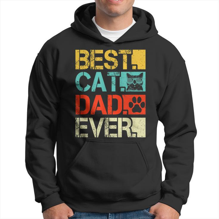 Funny Best Cat Dad Ever Retro Fathers Day Gift Cat Lovers Gift For Mens Hoodie