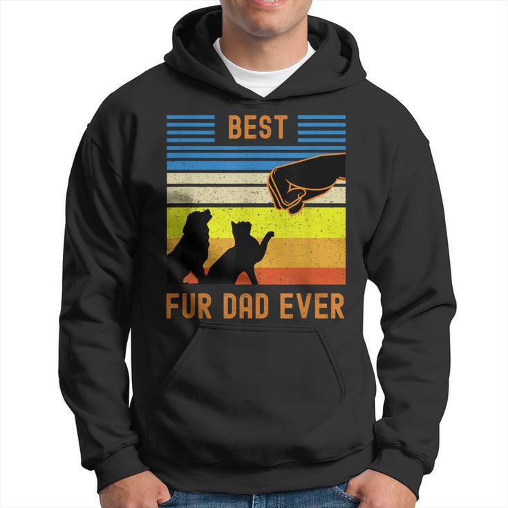 Funny Best Fur Dad Ever Vintage Retro Dog And Cat Owner  V2 Hoodie