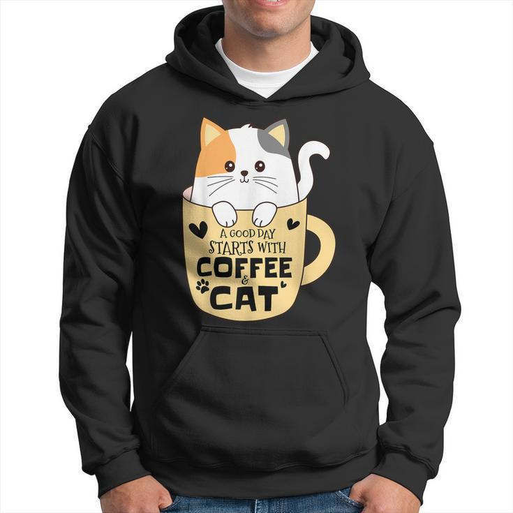 Funny Cat  Cat Mom Cat Dad Cat Lovers Coffee Lover Hoodie