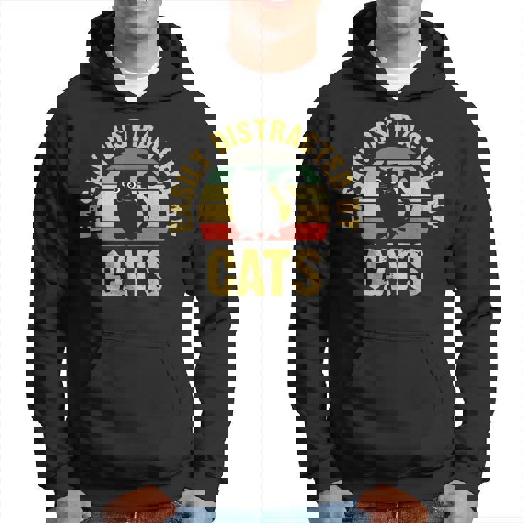 Funny Cat Theme For Cats Lover Easily Distracted By Cats  Hoodie