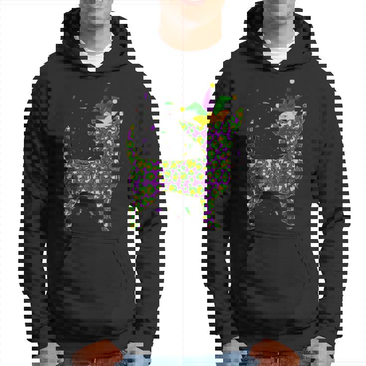 Funny Dog Mardi Gras Cute Leopard Chihuahua Puppy Lover  Men Hoodie Graphic Print Hooded Sweatshirt