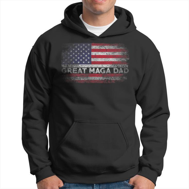 Funny Donald Trump Fathers Day Great Maga Dad Usa Flag Hoodie