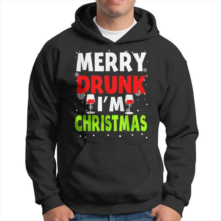 Funny Merry Drunk Im Christmas Naughty Drinking Quotes  Men Hoodie Graphic Print Hooded Sweatshirt