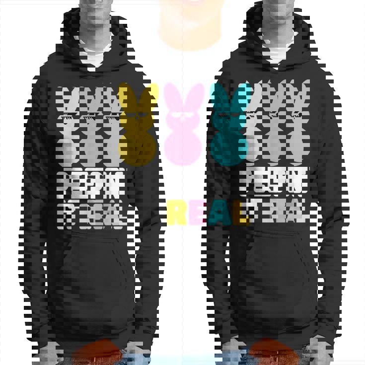 Funny Peepin It Real Or Real Easter Bunnie Hoodie