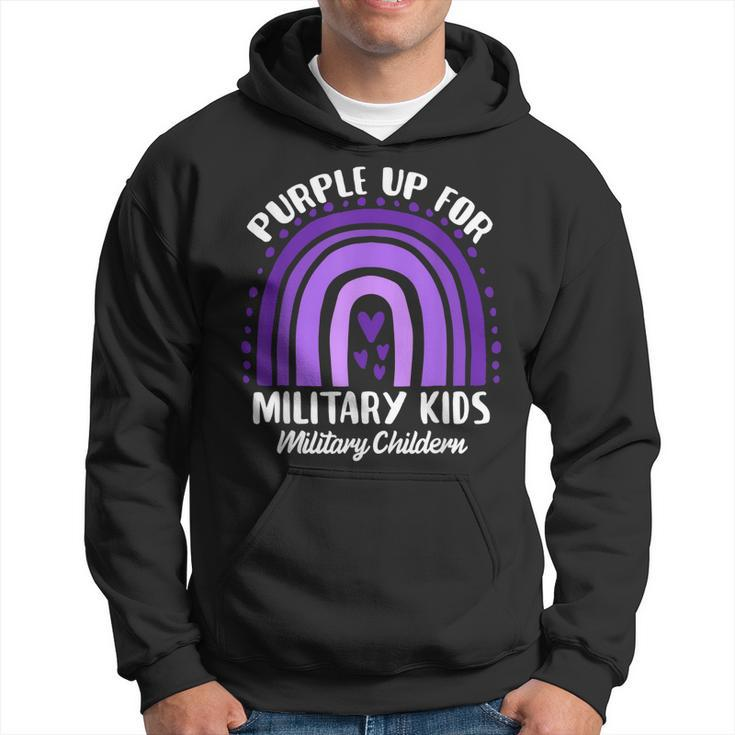 Funny Quote Purple Up For Military Kids Military Child Month Hoodie