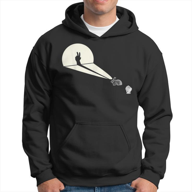 Funny Rabbit Silhouette Hand Shadow Puppetry - Funny Puppet Hoodie