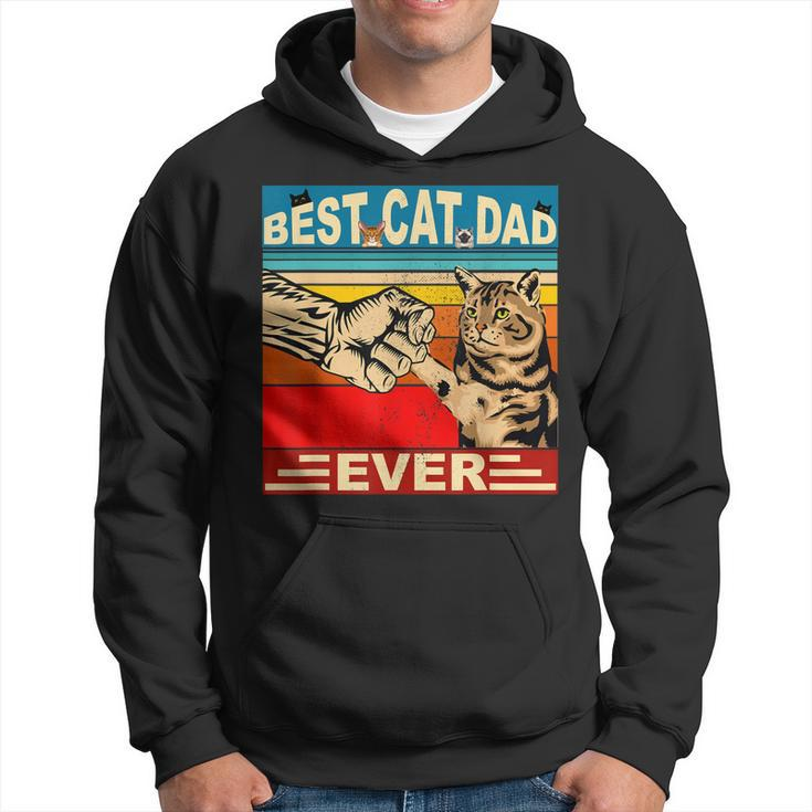 Funny Retro Best Cat Dad Ever Vintage Mens Dads Kitty Lovers  V2 Hoodie