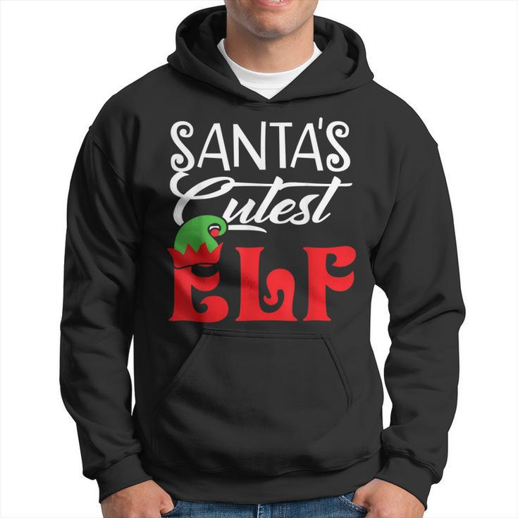 Funny Santas Cutest Elf Christmas Matching Family Gifts  Men Hoodie Graphic Print Hooded Sweatshirt