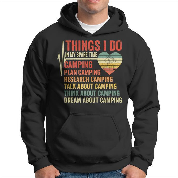 Funny Saying Camping Heartbeat Things I Do In My Spare Time   Hoodie