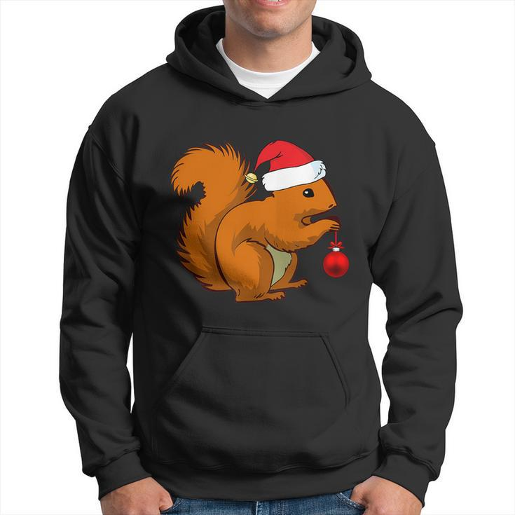 Funny Squirrel Christmas Shirt Santa Hat Animal Gift Kids Tshirt Hoodie