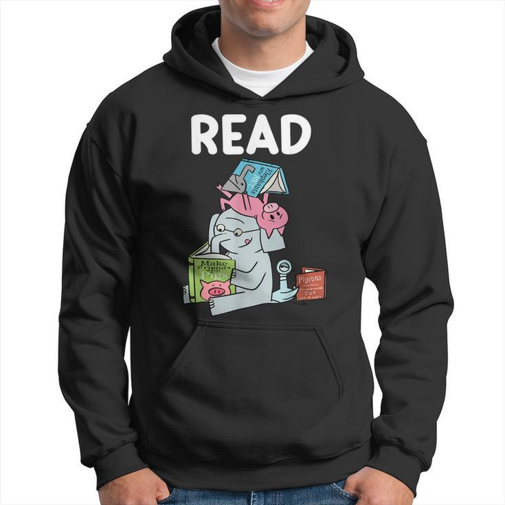 Funny Teacher Library Read Book Club Piggie Elephant Pigeons V5 Men Hoodie Graphic Print Hooded Sweatshirt