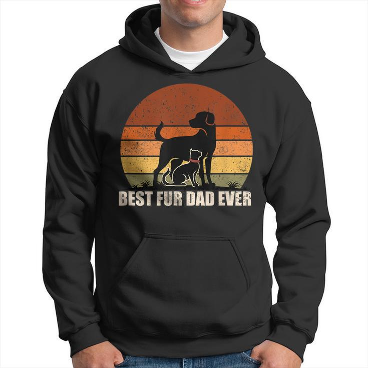 Funny Vintage Retro Best Fur Dad Ever For Dog And Cat Owner Hoodie