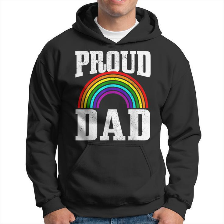 Gay Pride Proud Dad Parent Lgbtq Rainbow Flag Gay Son Hoodie
