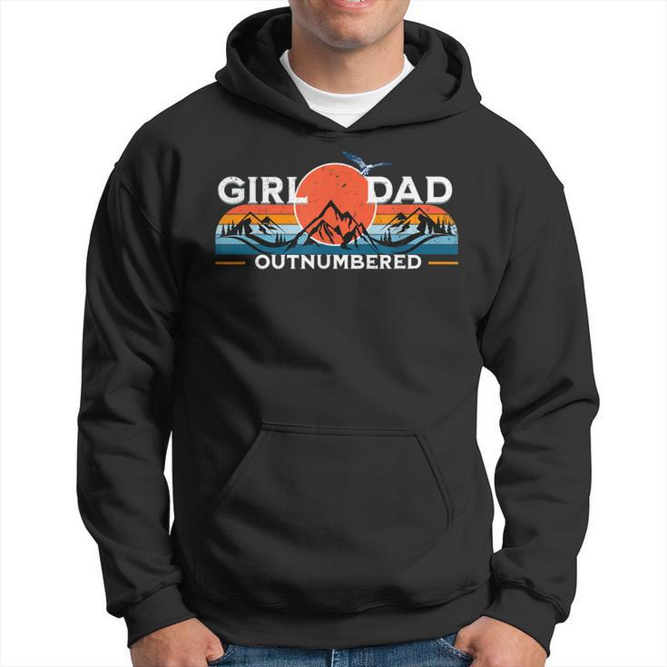Girl Dad Outnumbered Sunset Graphic Funny Fathers Day Gift For Mens Hoodie