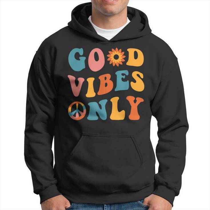 Good Vibes Only Groovy Trendy Peace Love 60S 70S Vintage  Hoodie