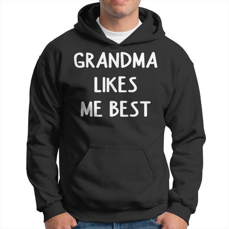 Grandma Likes Me Best Funny Joke Sarcastic Family  Men Hoodie Graphic Print Hooded Sweatshirt