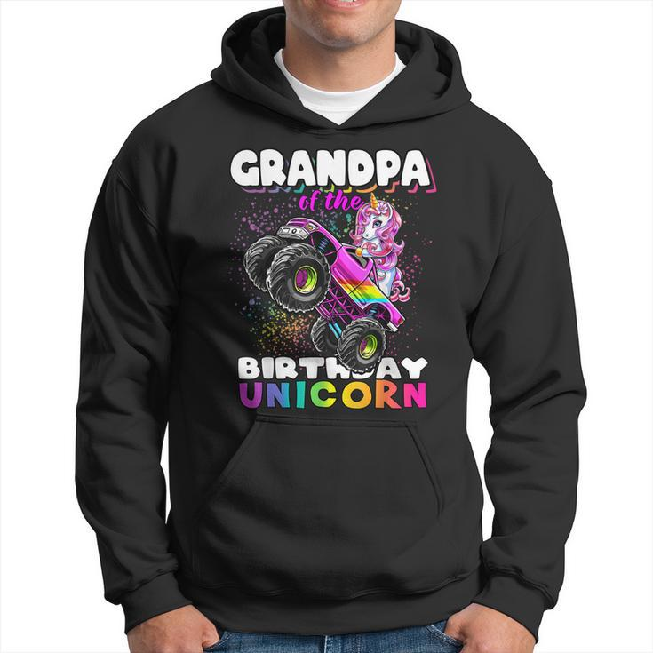 Grandpa Of Birthday Unicorn Monster Truck Matching Family Gift For Mens Hoodie