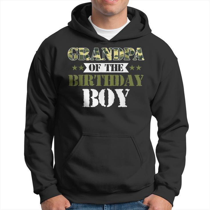 Grandpa Of The Birthday Boy  Papa Camo Green Army Party Gift For Mens Hoodie