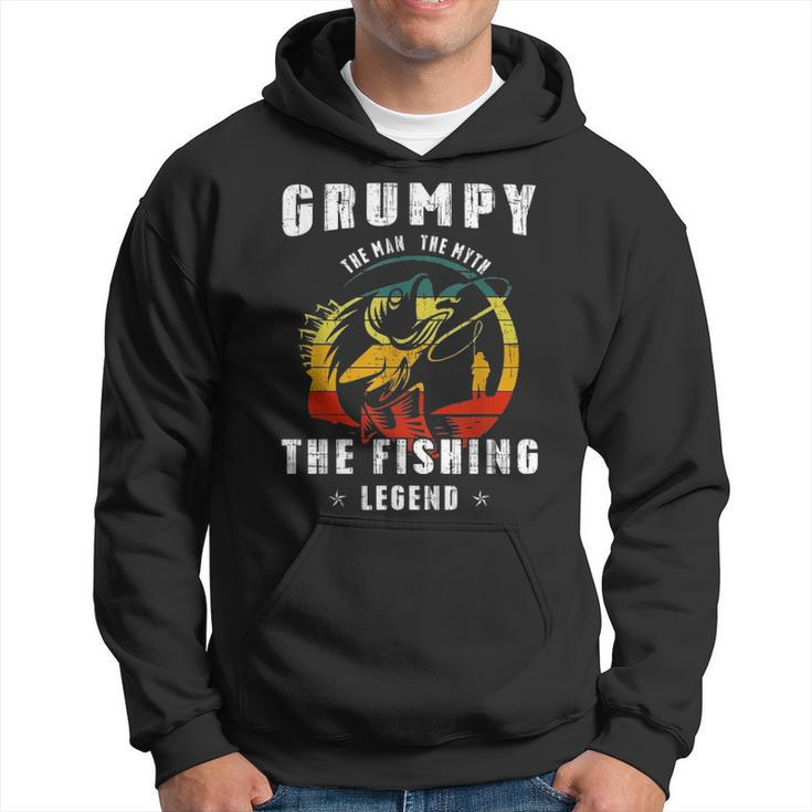 Grumpy Man Myth Fishing Legend Funny Fathers Day Gift Hoodie
