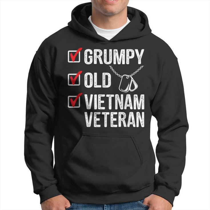 Grumpy Old Vietnam Veteran Funny Fathers Day Gift  Men Hoodie Graphic Print Hooded Sweatshirt