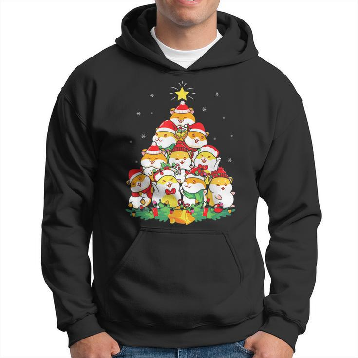 Guinea Pig Christmas Tree Ornament Decor Funny Xmas Pajamas  Men Hoodie Graphic Print Hooded Sweatshirt