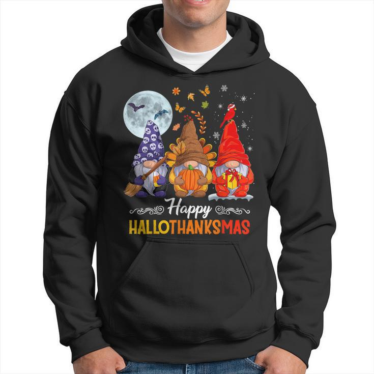 Halloween Thanksgiving Christmas Happy Hallothanksmas Gnomes V55 Men Hoodie