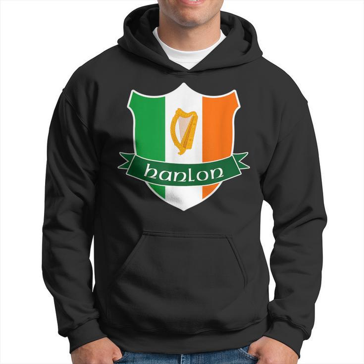 Hanlon Irish Name Ireland Flag Harp Family Hoodie