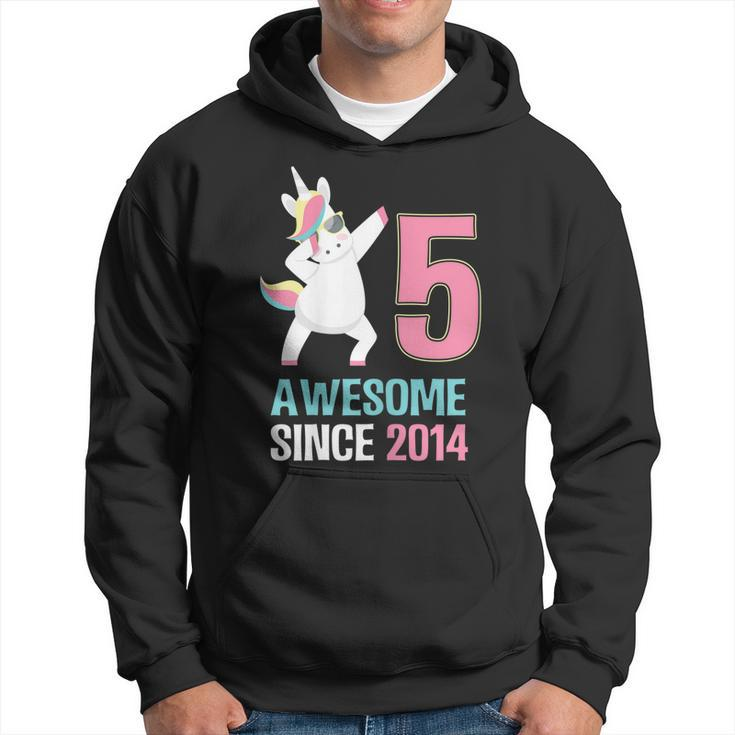 Happy 5Th Birthday UnicornShirt Awesome Since 2014 Hoodie