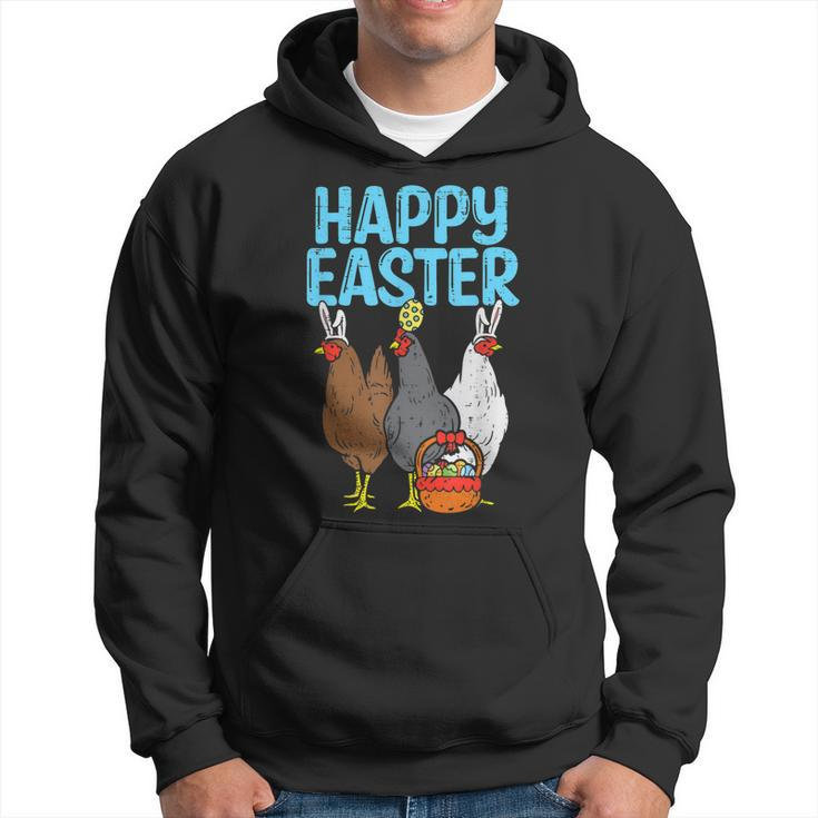 Happy Easter Chicken Bunnies Egg Poultry Farm Animal Farmer  Hoodie