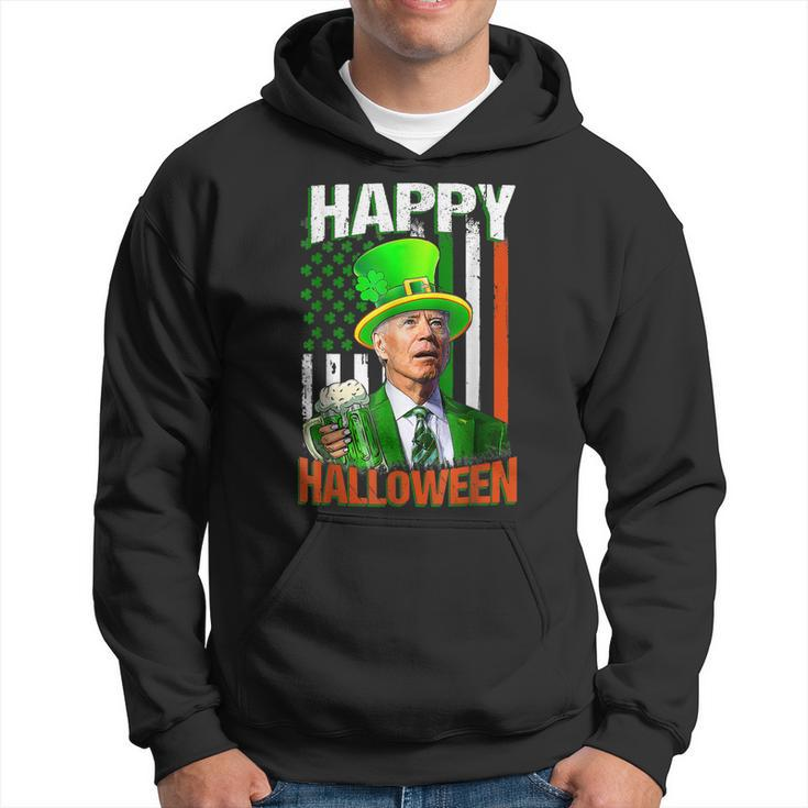 Happy Halloween Funny Leprechaun Biden Irish St Patrick Day  Hoodie