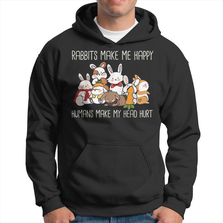 Hase Kaninchen Rabbits Make Me Happy Häschen Spruch Hoodie