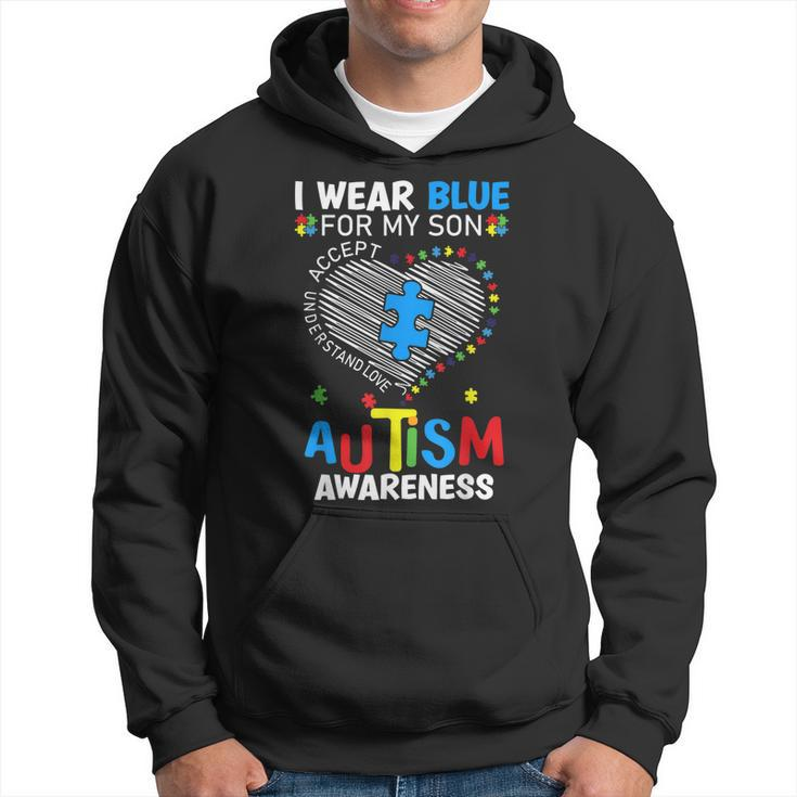 Heart I Wear Blue For My Son Autism Awareness - Love My Son  Hoodie