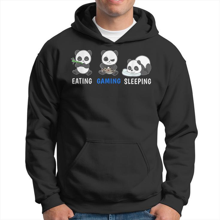 Herren Panda Gaming Hoodie, Essen Schlafen Videospiele, PC & Konsole